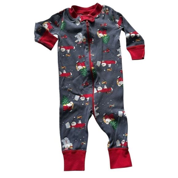 Hanna Andersson size 6-9 months Holiday Print Sleeper Pajama - Picture 1 of 9